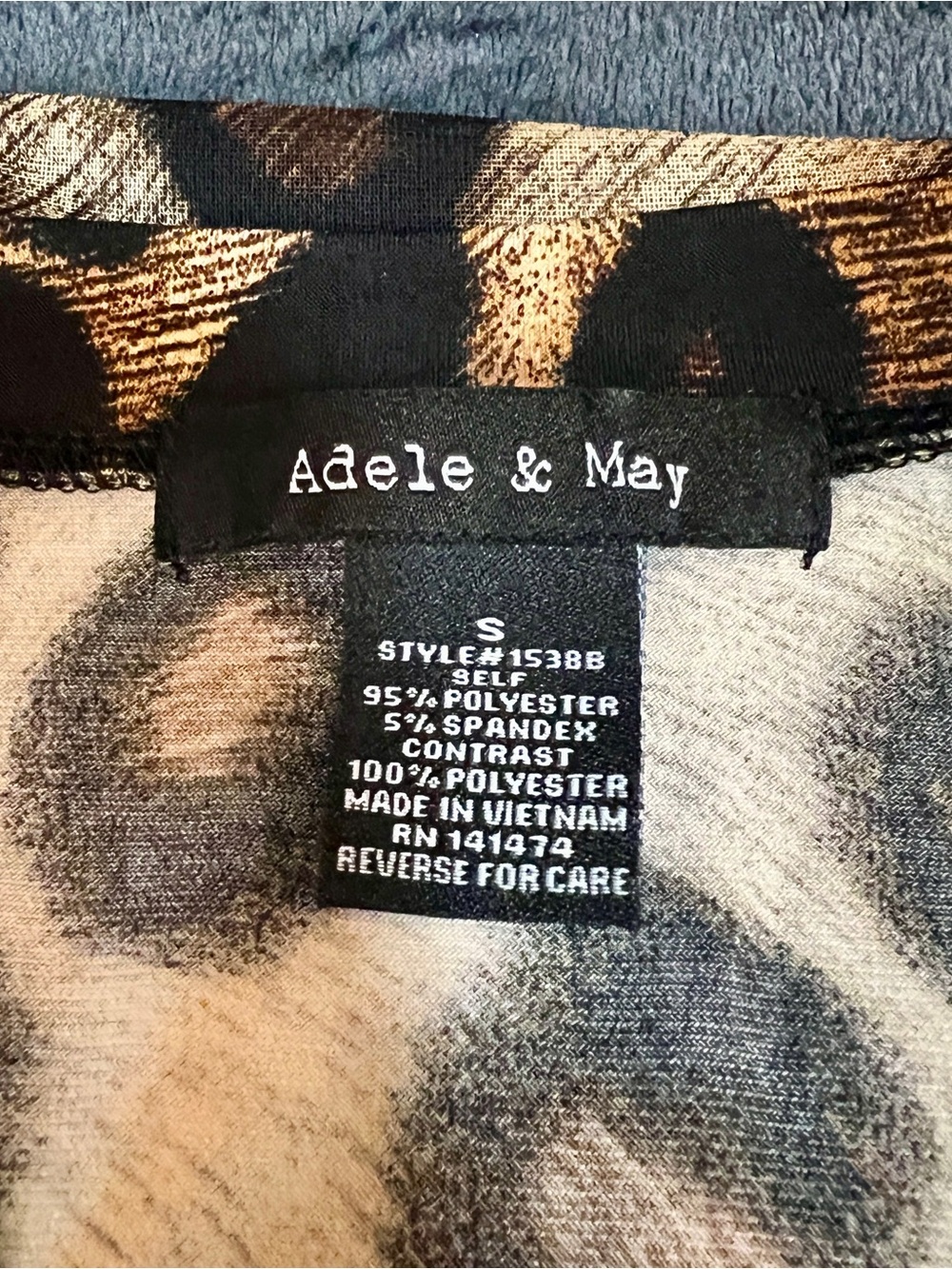 Adele&May Wms Animal Print Sheer Butterfly Flutter Overlay Boho Artsy Top S - Picture 7 of 10